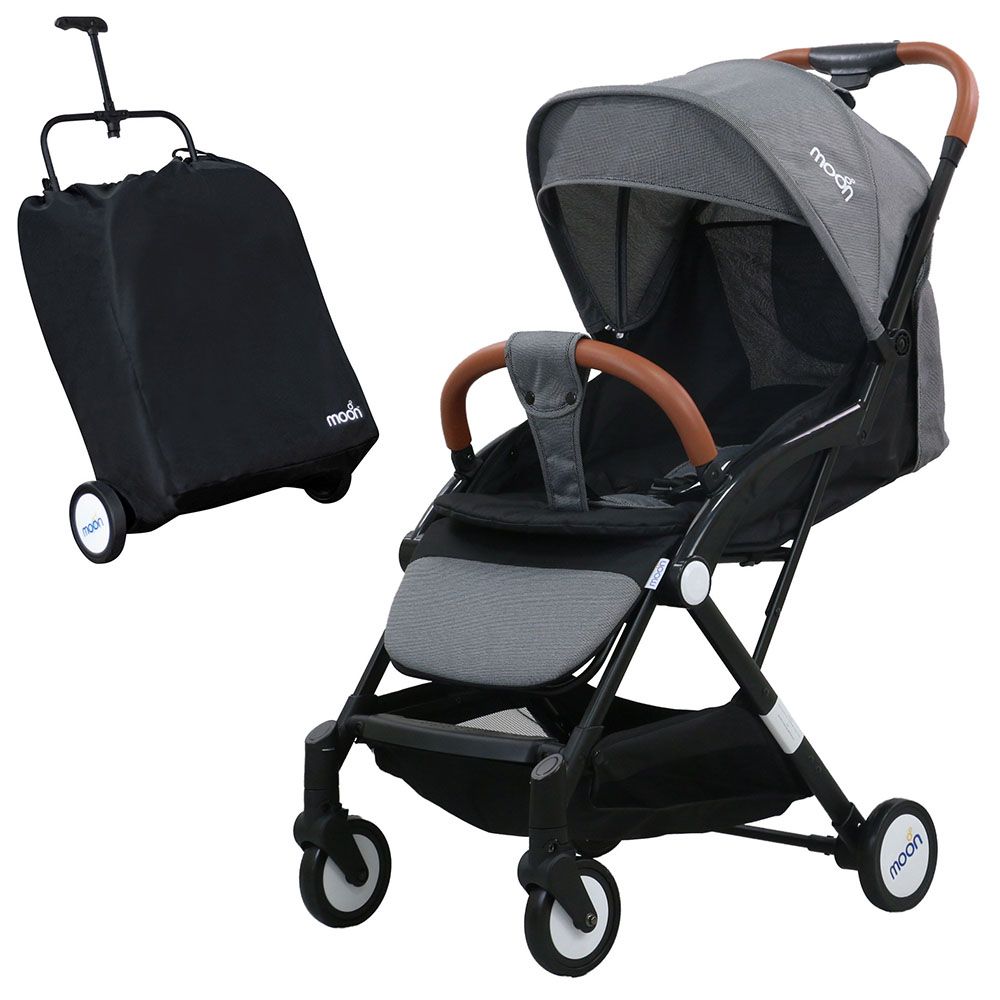 Moon Ritzi Travel Cabin Stroller - Black/Grey Dots