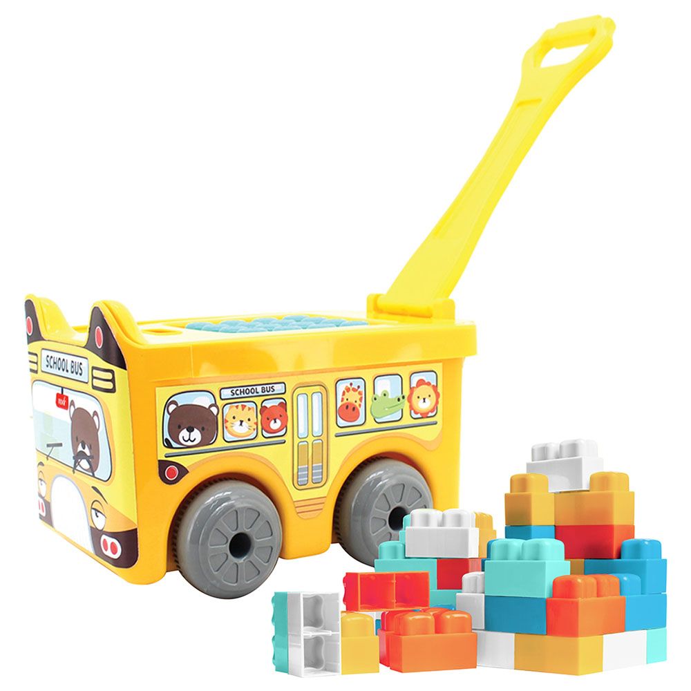 Moon - Little Wagon Blocks Toys - School Bus - 30pcs