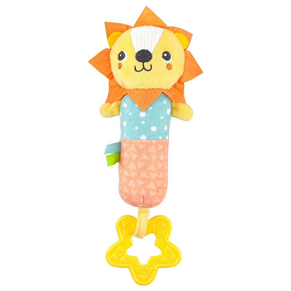 Moon - Jungle Friends Soft Rattle Plush Toy & Teether - Lion