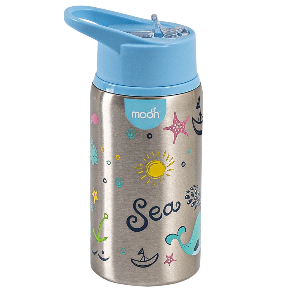 Moon - Single Wall Stainless Steel Sipper Bottle - 530ml - Blue