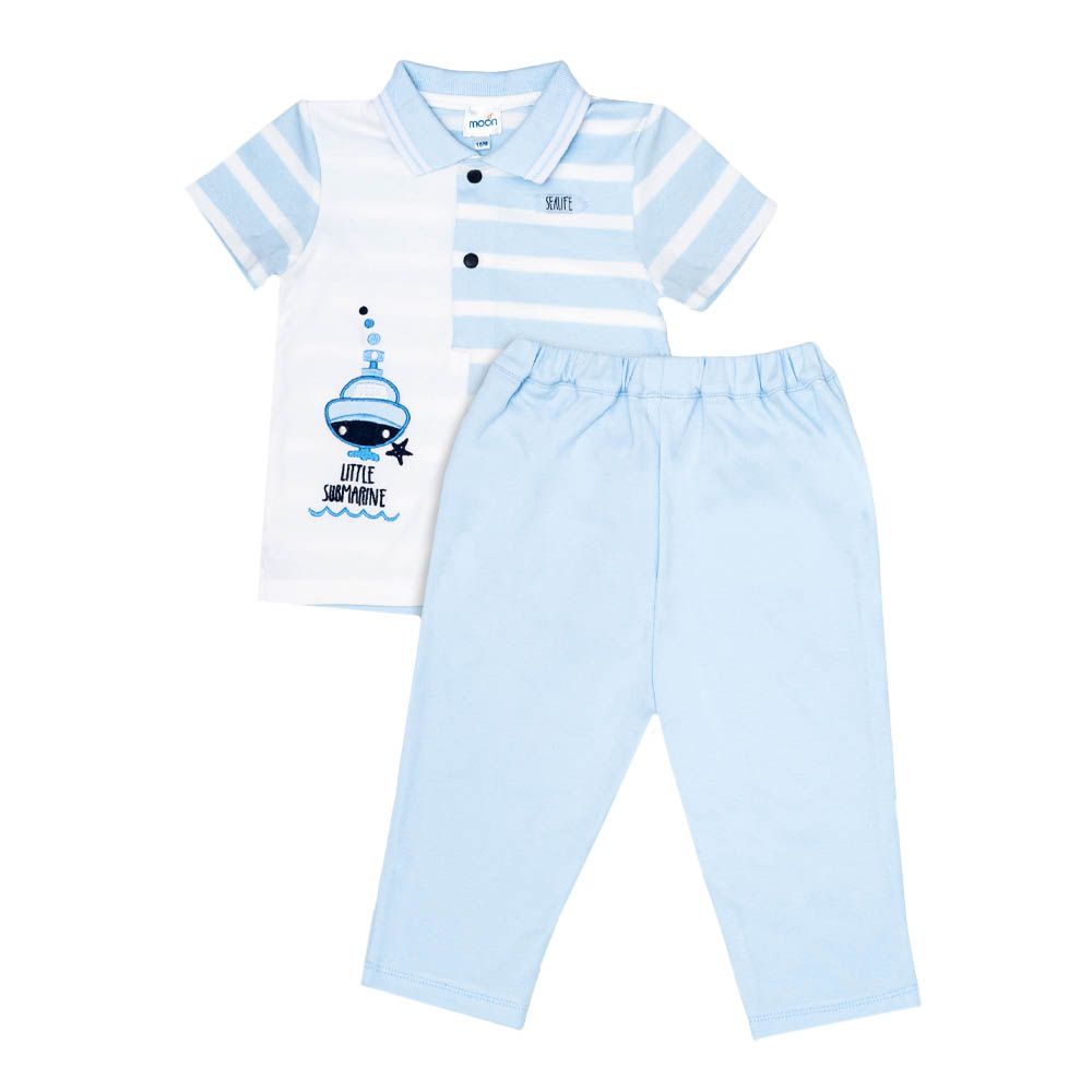 Moon - 2pc-Set - Polo T-Shirt & Long Pants - Little Submarine