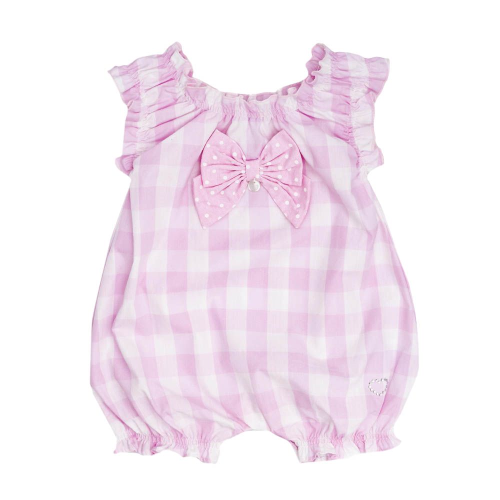 Moon - 100% Cotton Romper - Pink Gingham