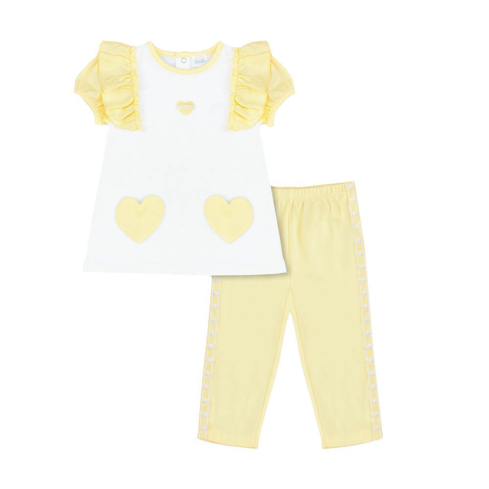 Moon - 2pc-Set Crew Neck T-Shirt & Leggings - Lemon Hearts