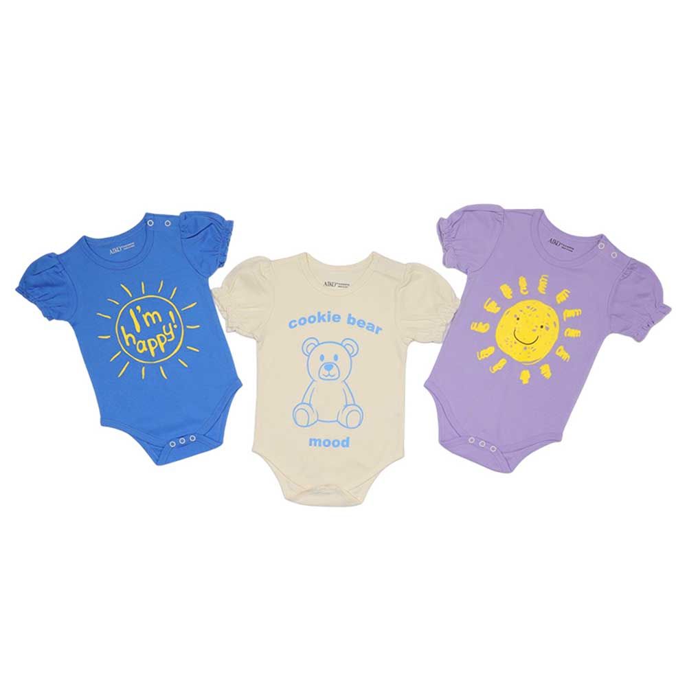 Aiko - 3pc-Set - I'm Happy Baby Bodysuit