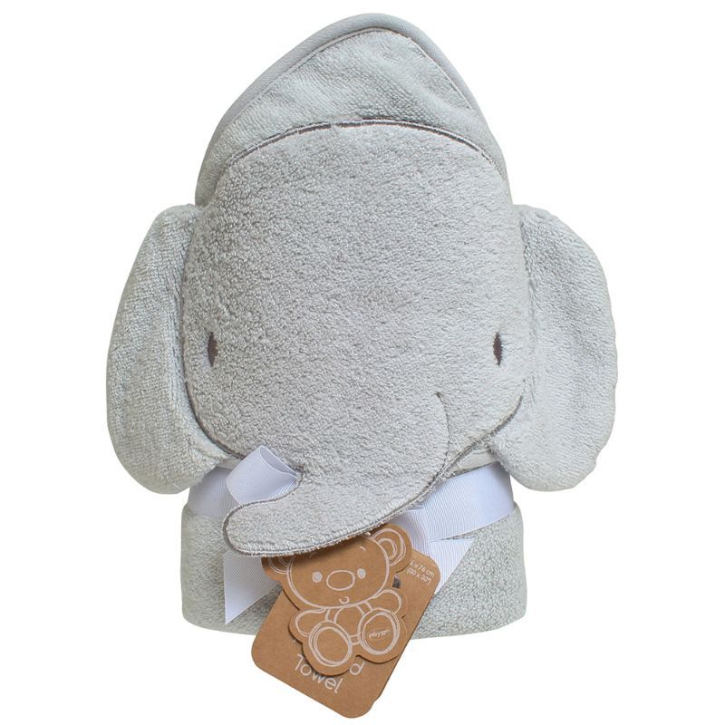 Playgro - Home Hooded Towel Elephant - Grey