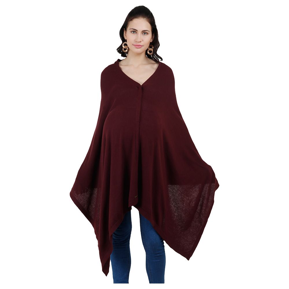 Pluchi - Knitted Nursing Poncho Frida - Maroon