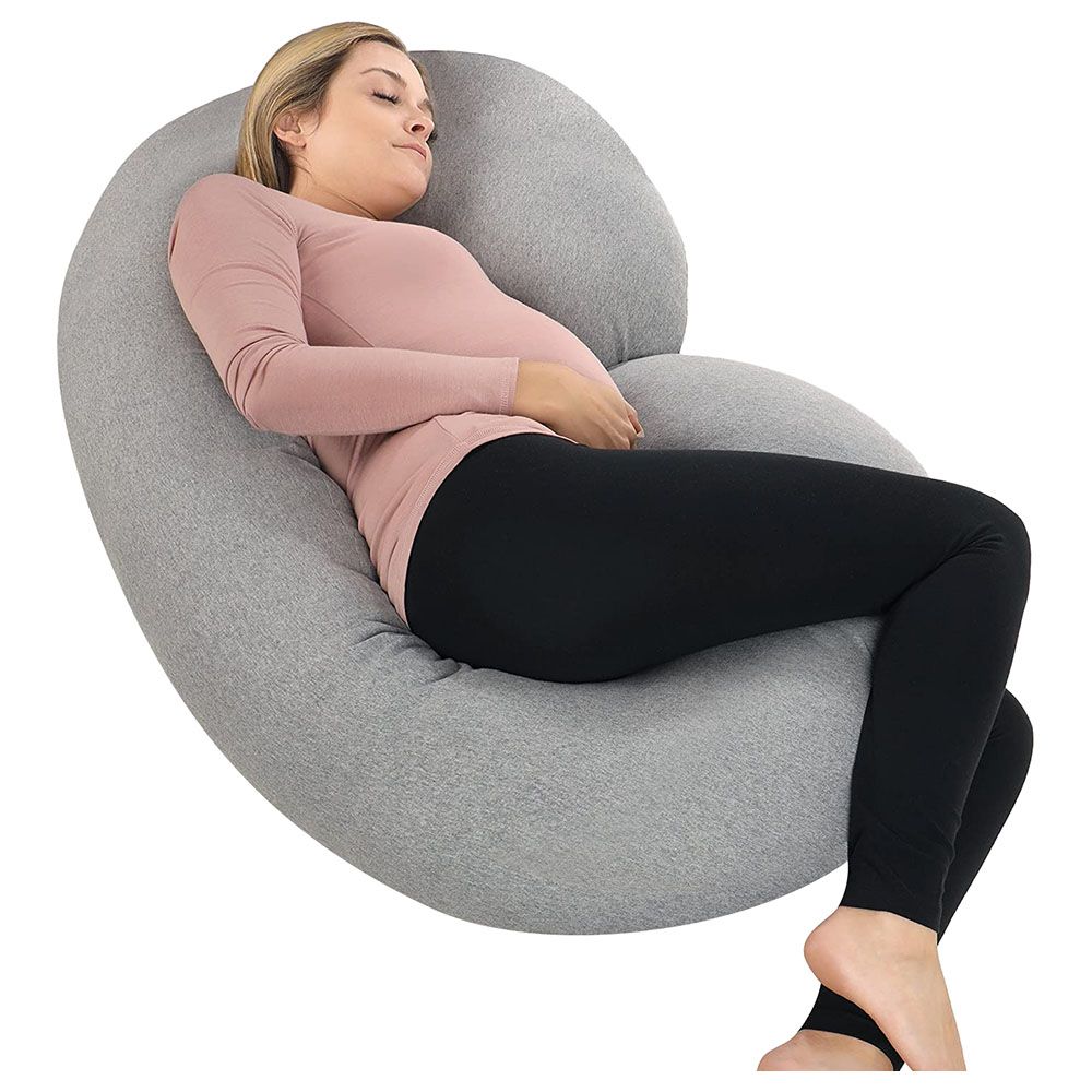 PharMeDoc - The CeeCee C-Shape Pregnancy Pillows Jersey - Grey