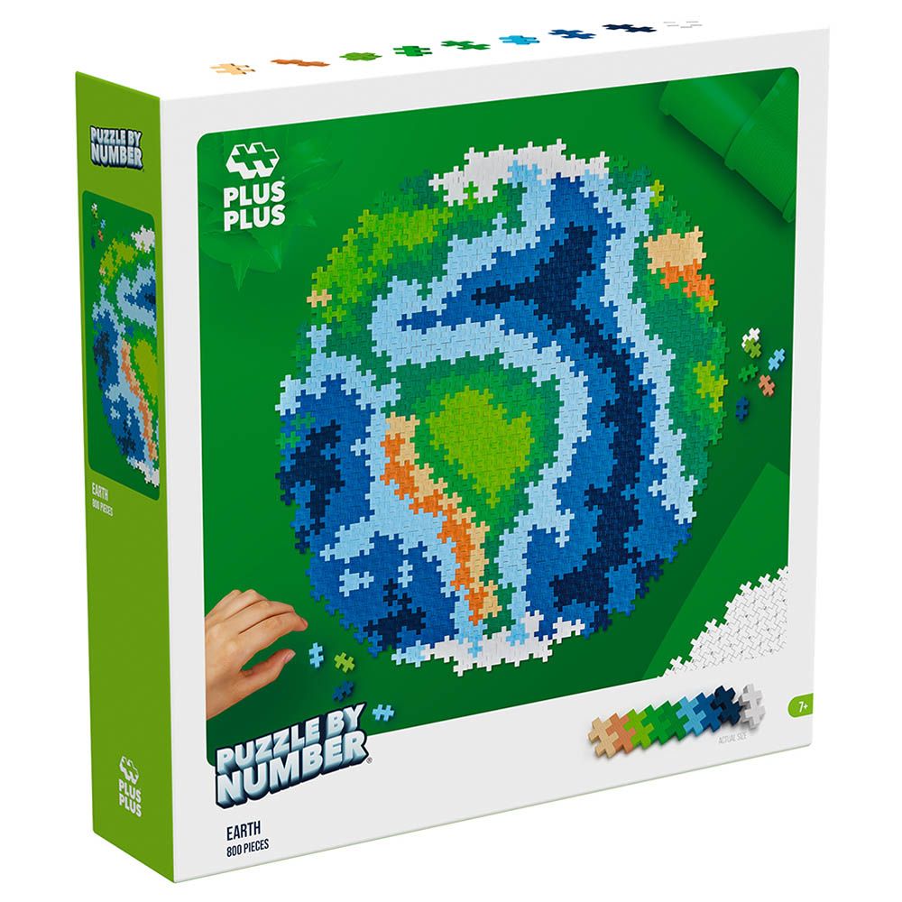 Plus Plus - Puzzle By Number Earth - 800pcs