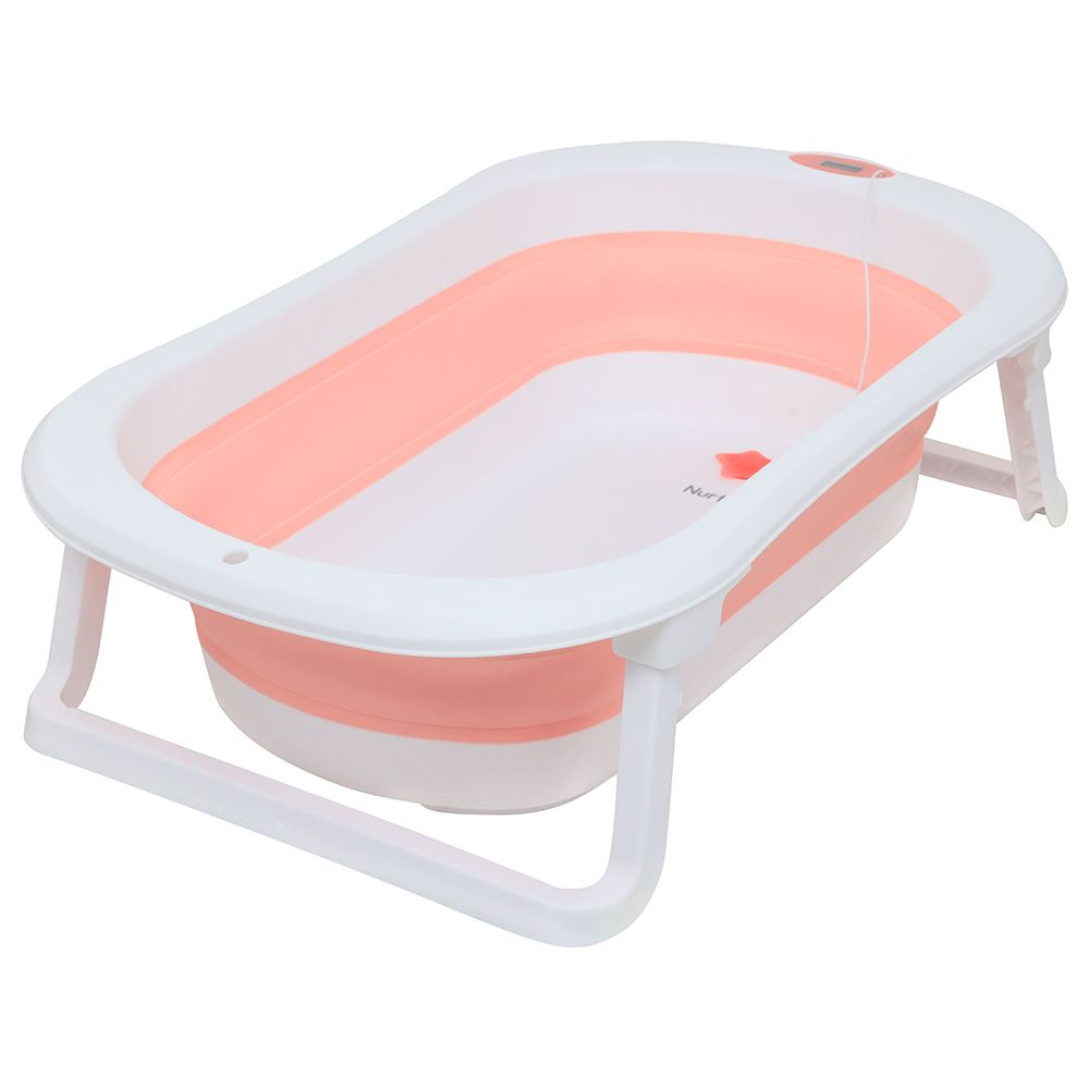 Nurtur - Foldable Baby Bathtub w/ Digital Temperature Display - Pink