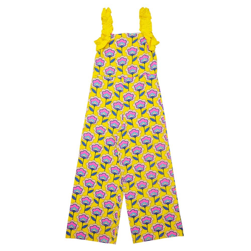 Aiko - Girls Printed Jumpsuit - Yellow