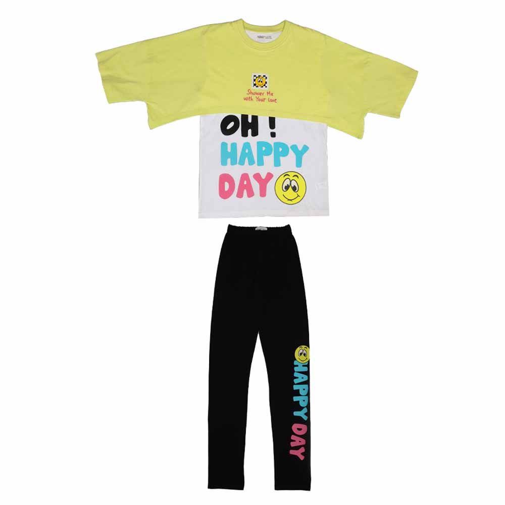 Aiko - 2pc-Set - Girls 2 Layer T-Shirt & Legging - Green