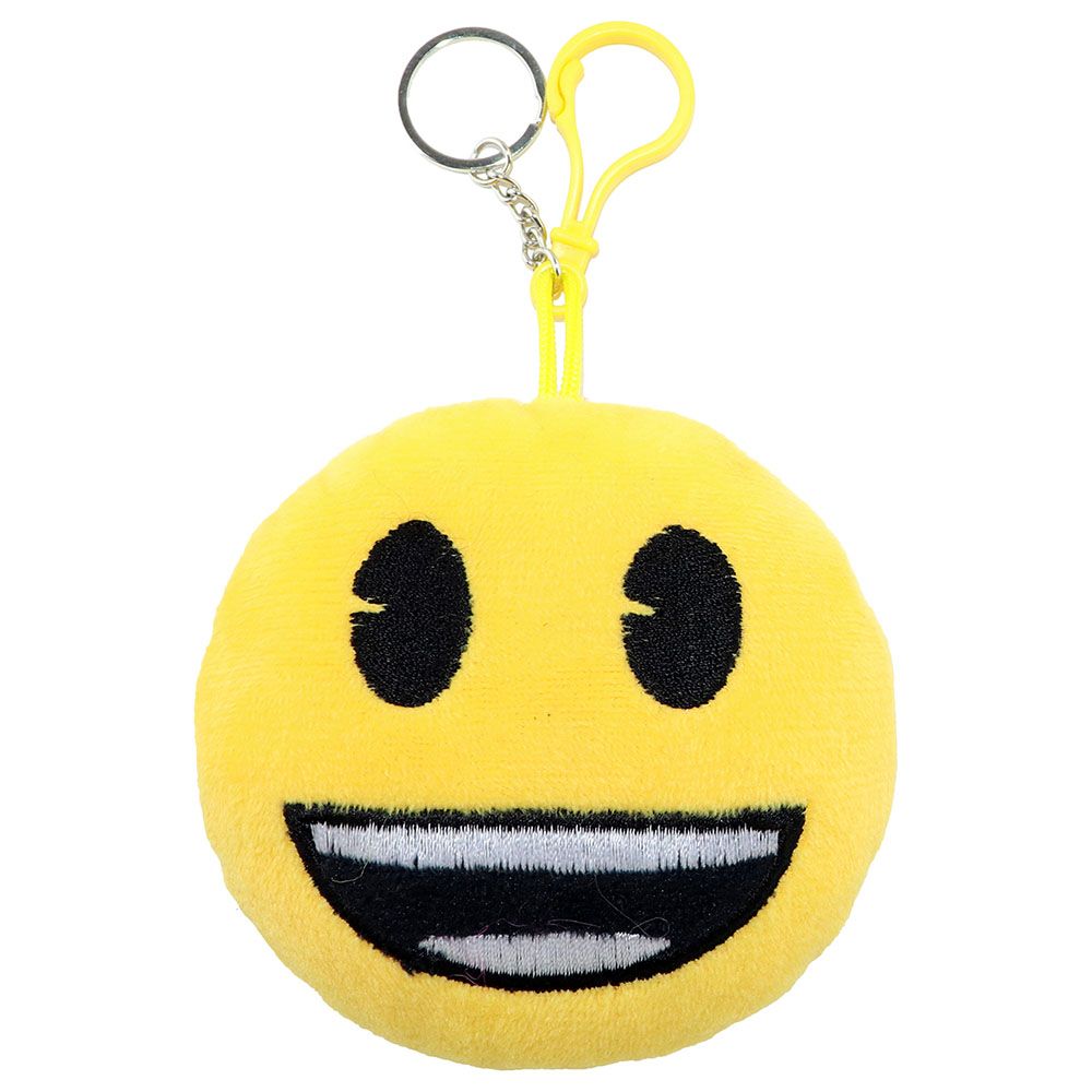 Emoji - Stuffed Plush Doll Key Ring w/ Embroidery - Yellow