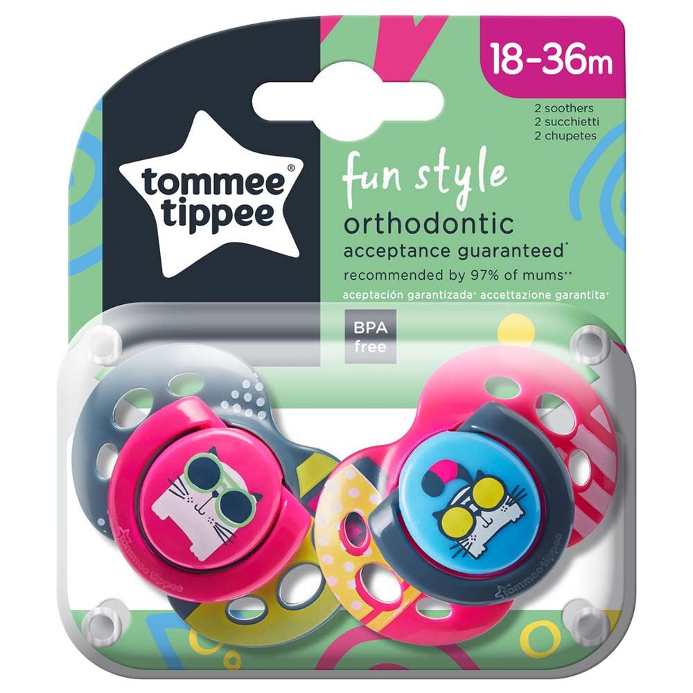 Tommee Tippee - Fun Style Soother, Pack of 2 - Girl