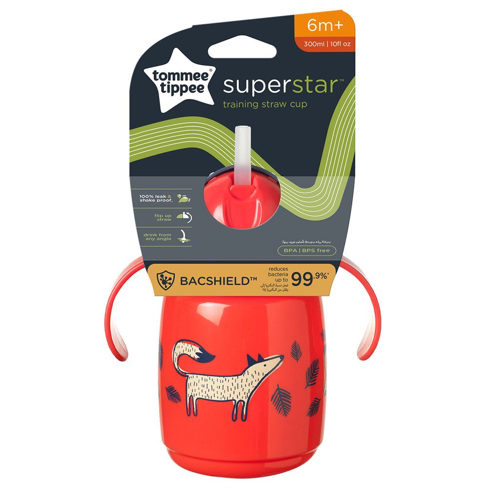 Tommee Tippee - Superstar Training Straw Cup 300ml - Red