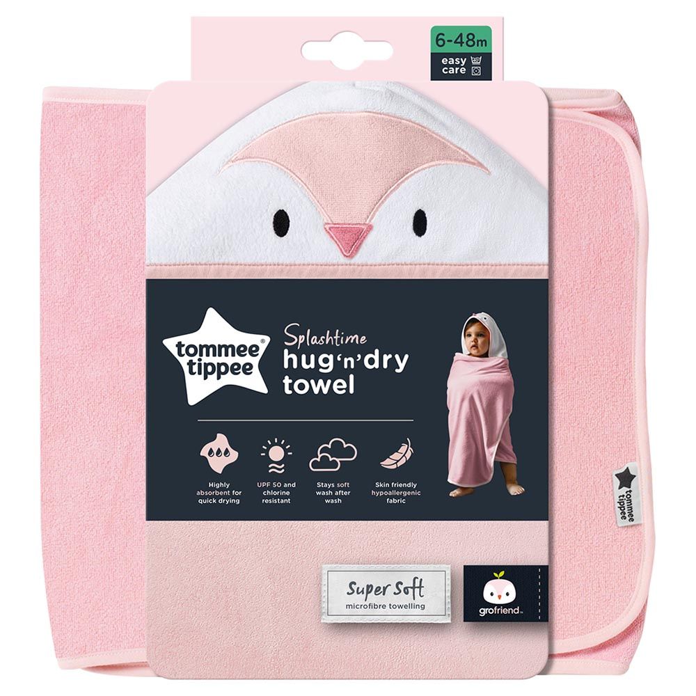 Tommee Tippee - Penny The Penguin Gro Towel - Pink