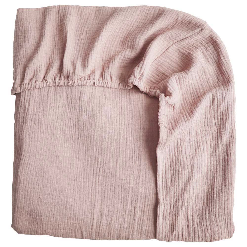 Mushie - Crib Sheet - Medium Blush