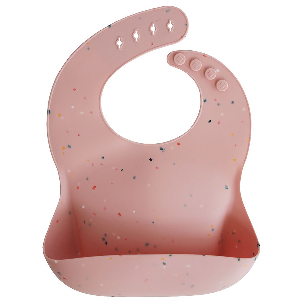 Mushie - Silicone Bib - Pink Confetti