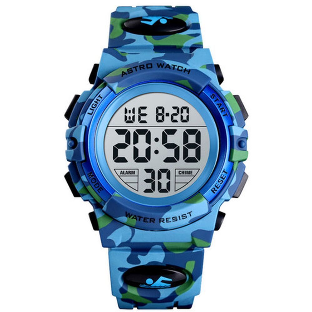 Astro - Kids Digital Silver Dial Watch - Blue Camouflage