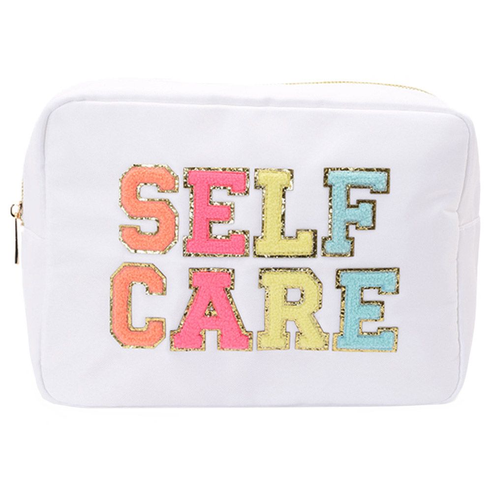 The Happy Tribe - Self Care Large Pouch - White