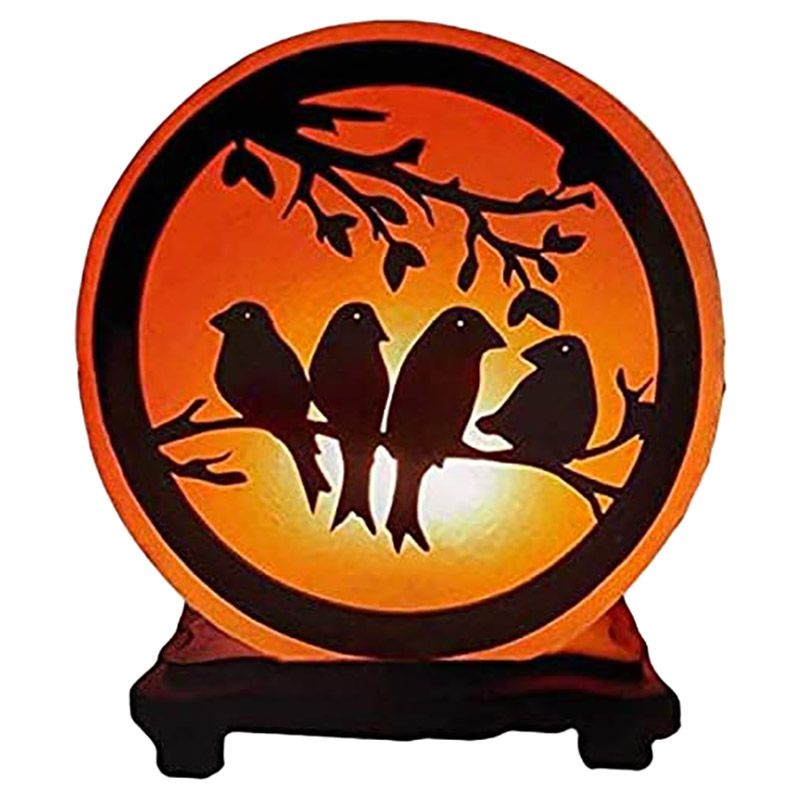 Himalayan Salt - Birds And Tree Style Lamp Design