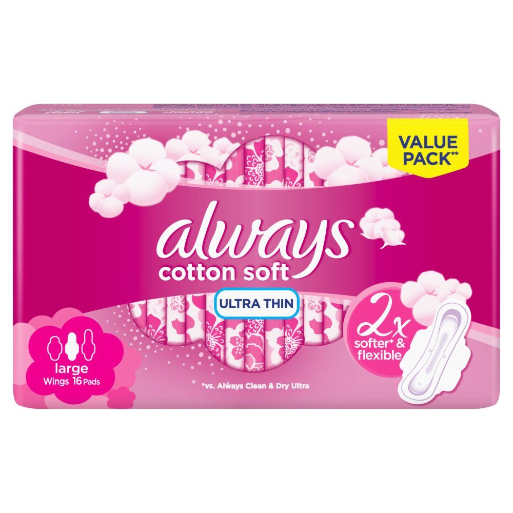 Always Cotton Soft Ultra Thin Large Sanitary Pads 16 Pads