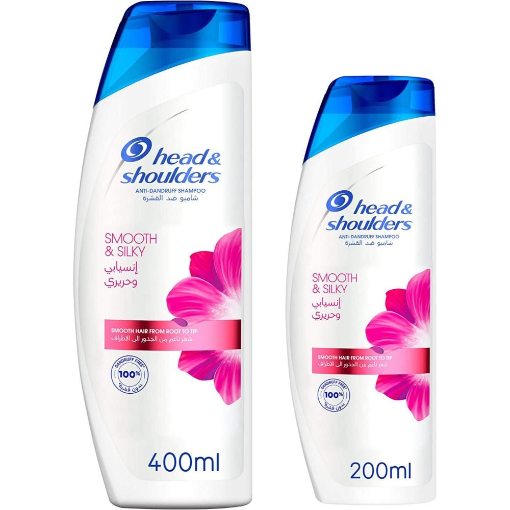 Head & Shoulders - Smooth & Silky Anti-Dandruff Shampoo and Frizzy Hair - 400ml + 200ml