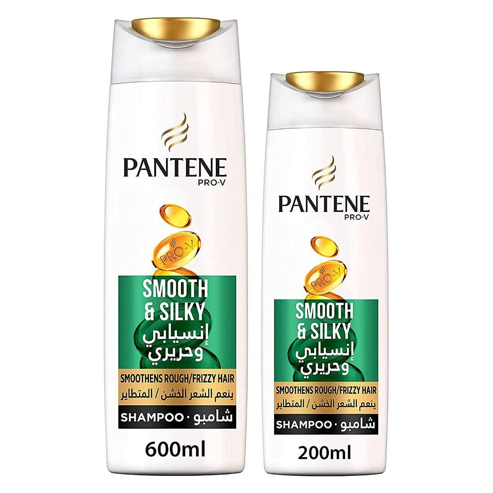 Pantene - Pro-V Smooth & Silky Shampoo Pack 600ml + 200ml