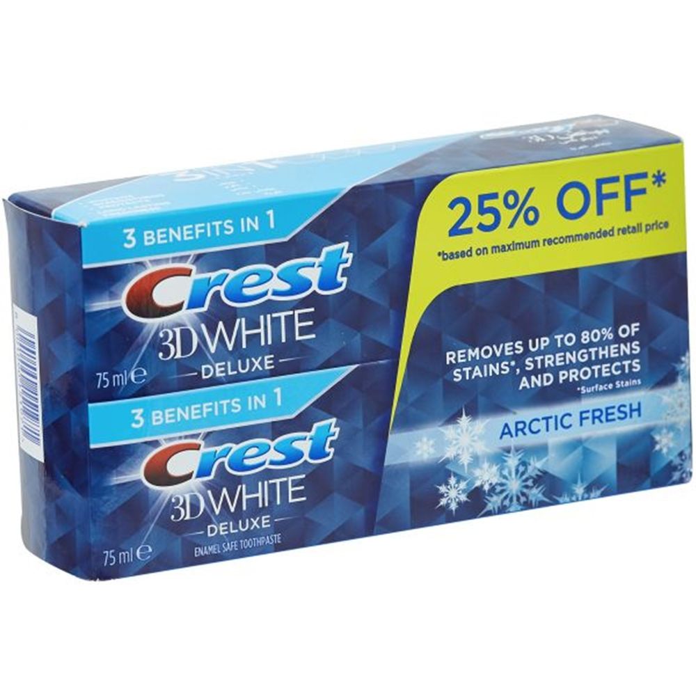 Crest - 3D White Arctic Fresh Toothpaste 75ml Pack of 2