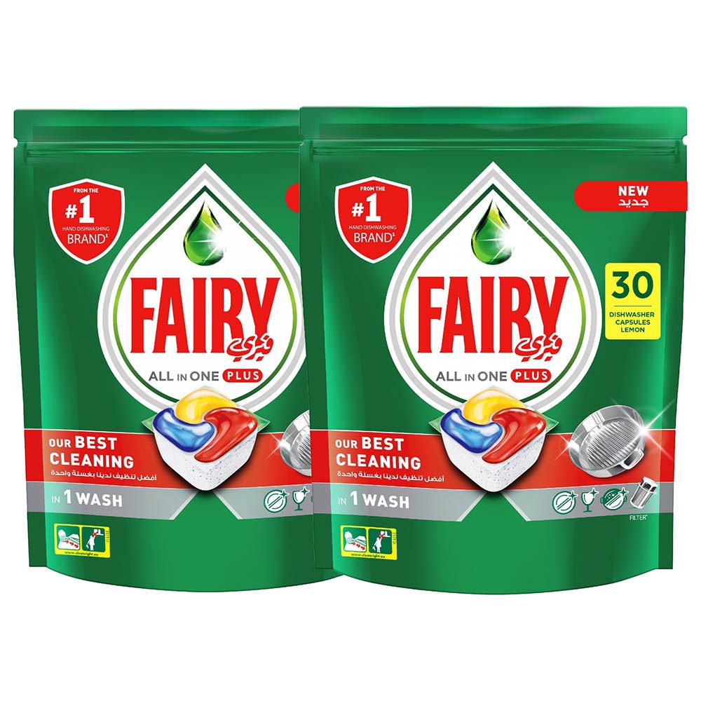 Fairy - All In One Plus Dishwasher Capsule Pack Of 2 30Pcs