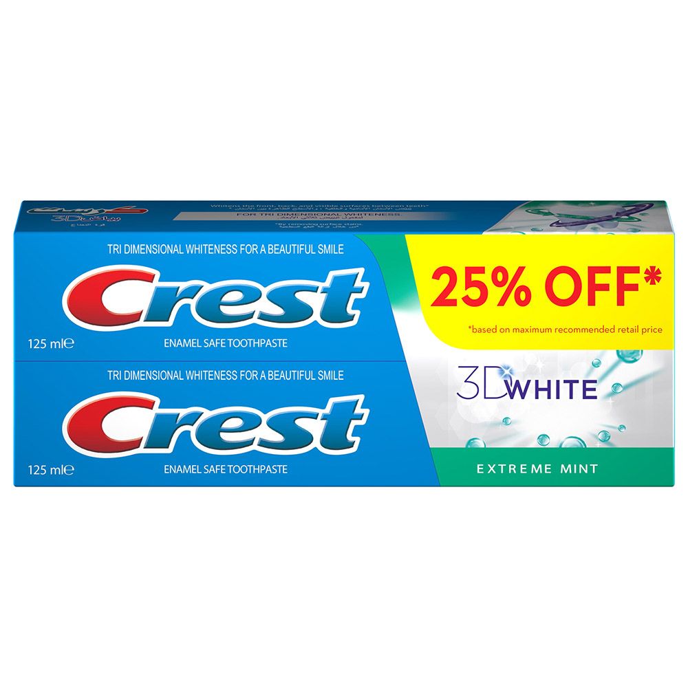 Crest - 3D White Extreme Mint Toothpaste 2 x 125 ml