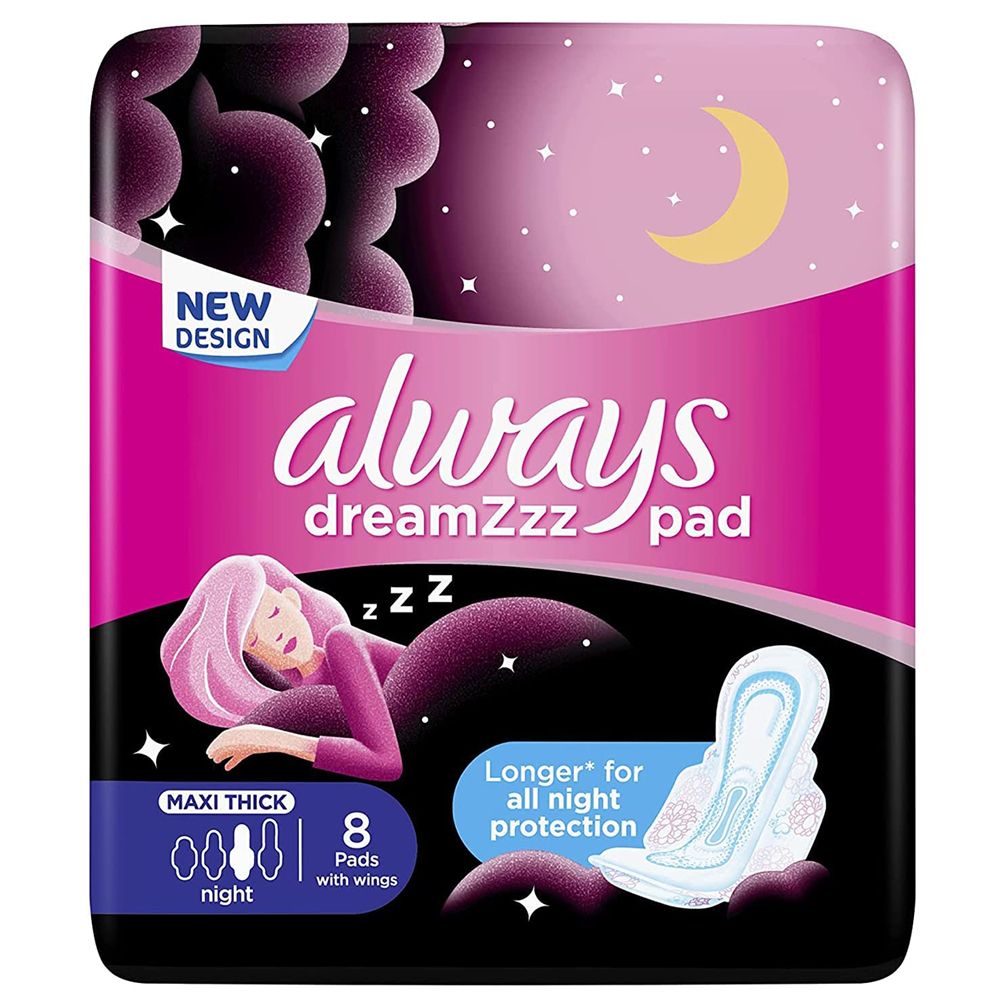 Always - Cotton Soft Night Sanitary Pads, 8 Count