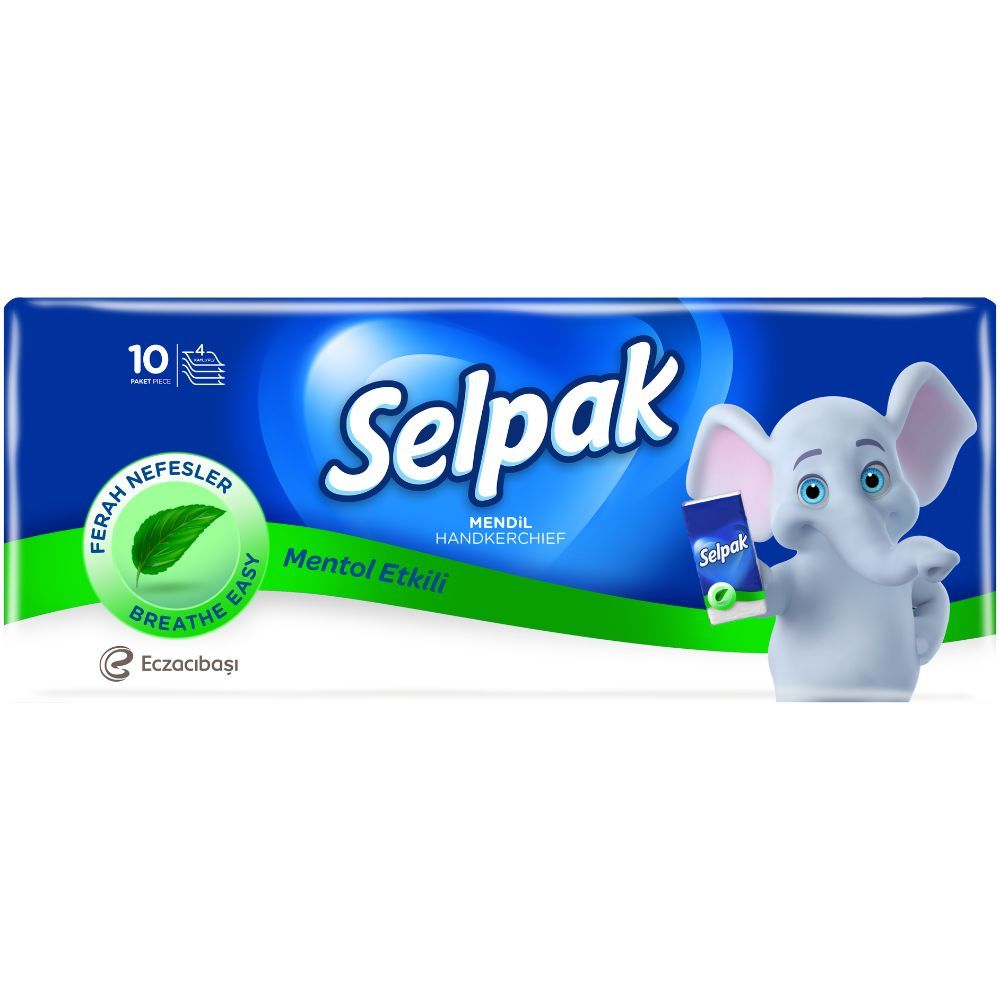 Selpak 4 Ply Hanky Pocket Tissue Menthol 10 Packs