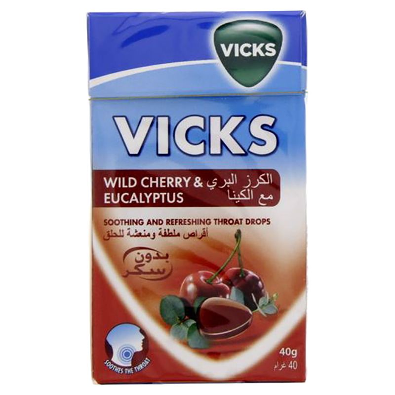 Vicks - Soothing & Refreshing Throat Drops - Cherry, 40g