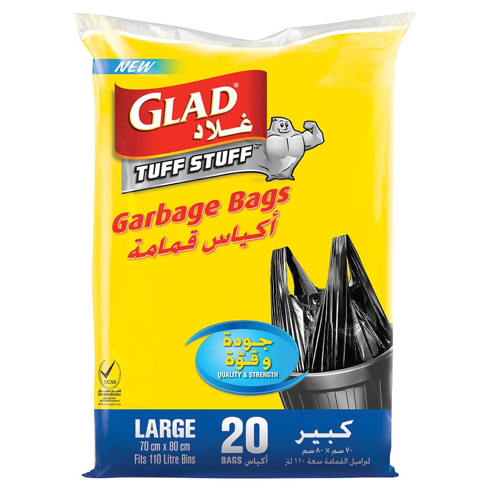 Glad - Tuff Stuff Garbage Bag Large - Black