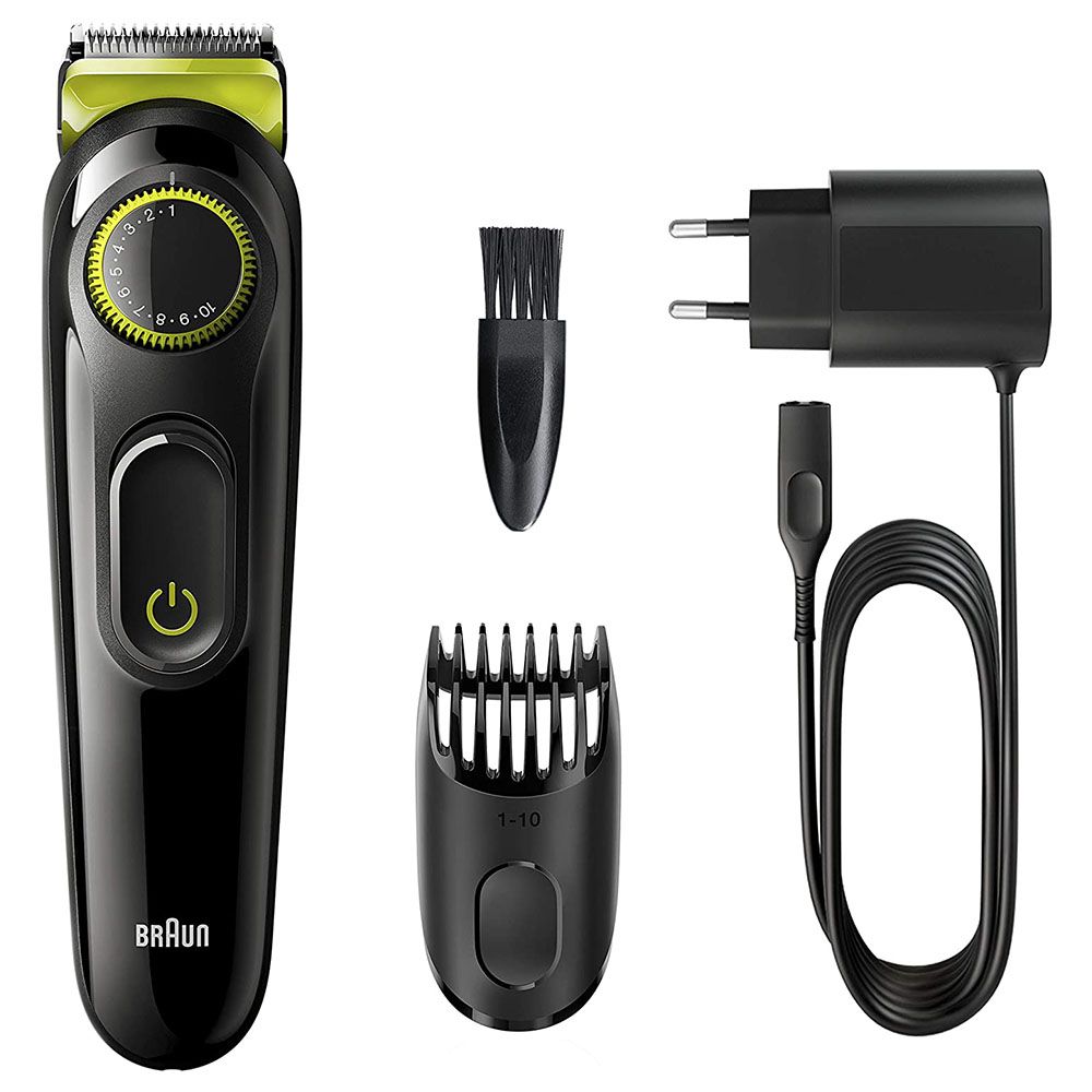 Braun - BT3221 Rechargeable Beard & Hair Trimmer - Black/Green