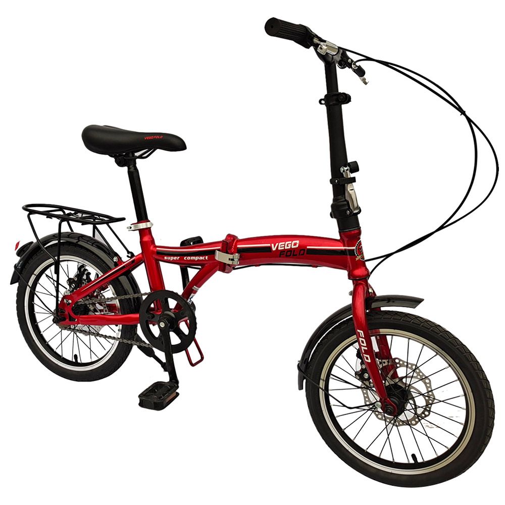 Vego - Fold Single Speed Folding Bicycle 16-inch - Red