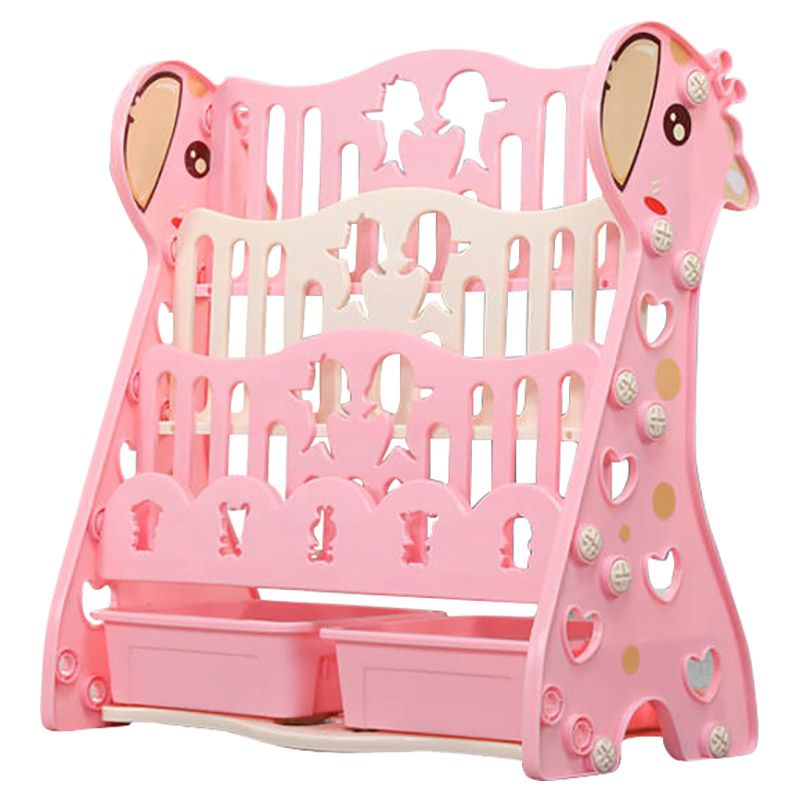 Lovely Baby - Giraffe Bookshelf W/ Toy Rack - Pink