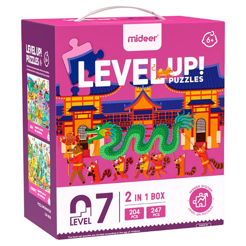 Mideer - 2-in-1 Level Up Puzzles Travel - Level 7