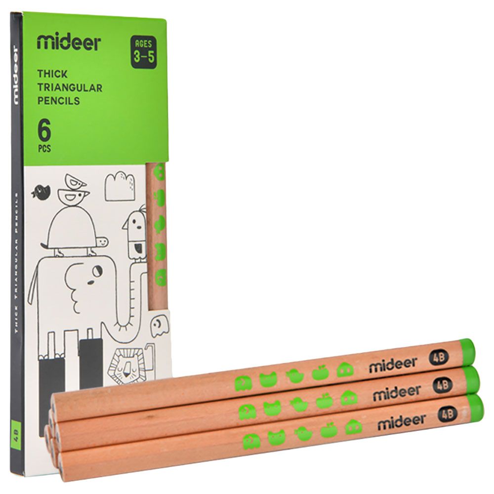 Mideer - Triangular Pencil 4B - 6pcs