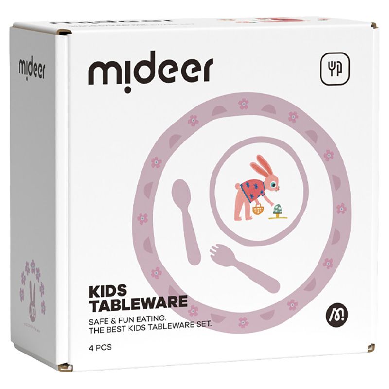 Mideer - Kids Tableware Set - Mrs. Bunny - Pink