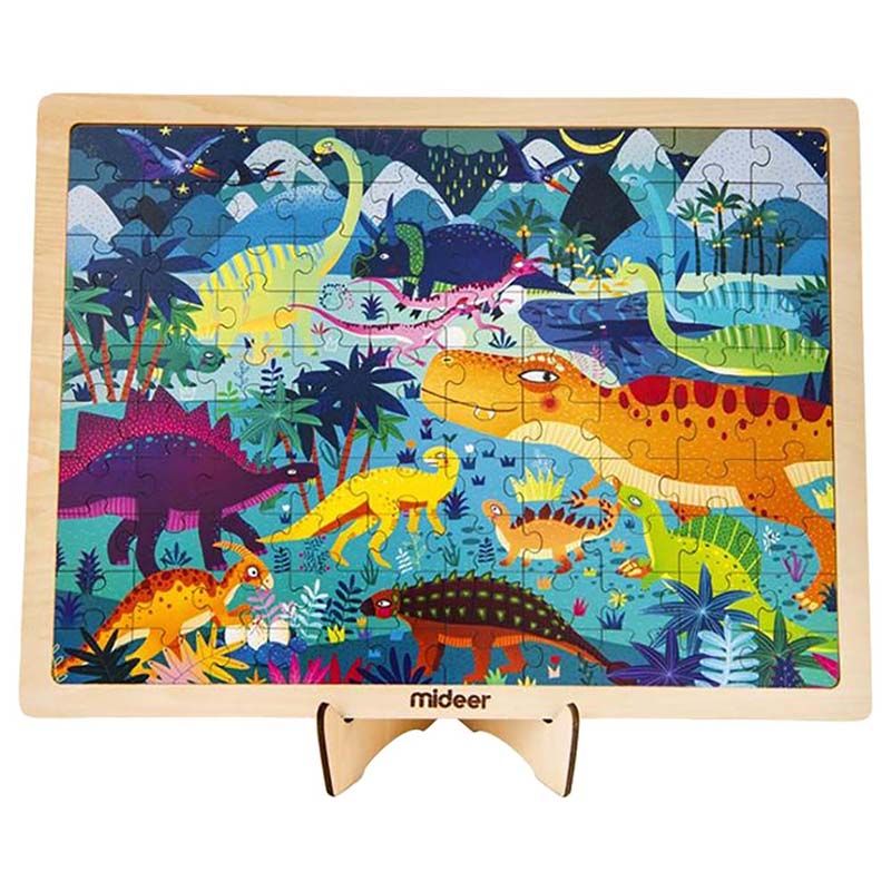 Mideer - Wooden Dinosaurs Puzzle 100pcs