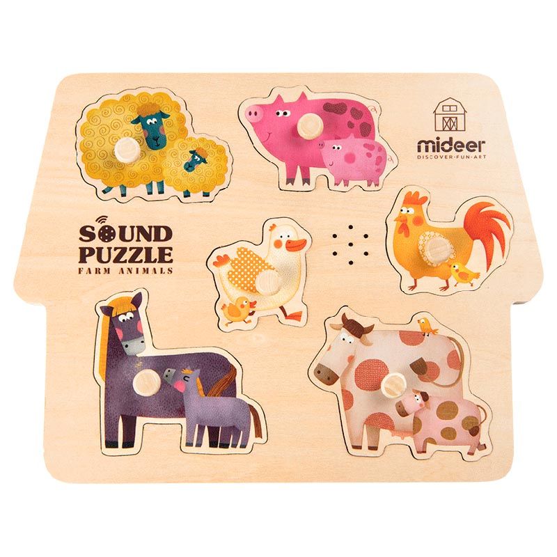 Mideer - Wooden Sound Puzzle - Farm Animals 