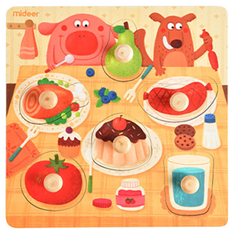 Mideer - Wooden Peg Puzzle - Dinner Time