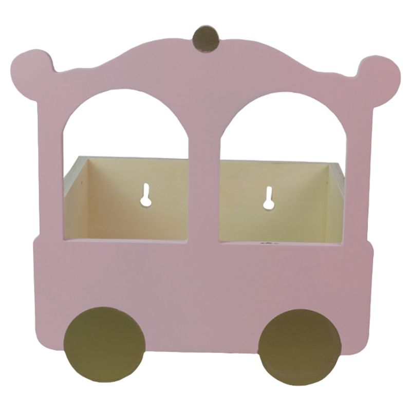 Lovely Baby - Wooden Train Shelf - Carriage - Pink