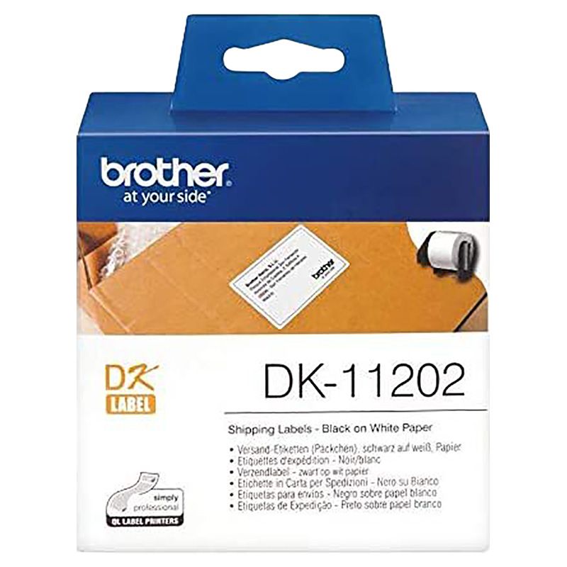 Brother - DK-11202 Label Roll - Black On White 62mm x 100mm