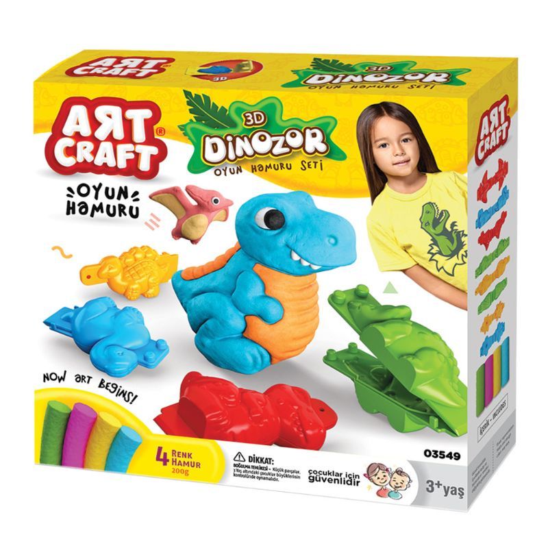 Dede - Art Craft 3D Dinosaurs Dough Set 200 Gr