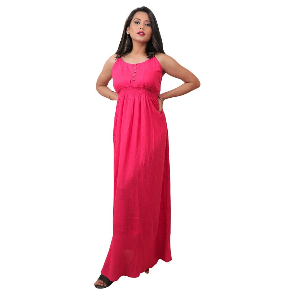 Tummy - Maternity Gown With Adjustable Spaghetti Straps - Pink