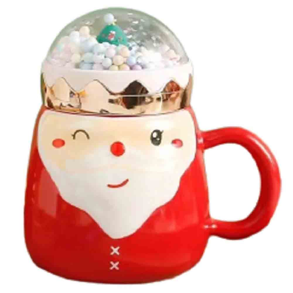 UKR - Santa Mug W/ Snow Globe - Red