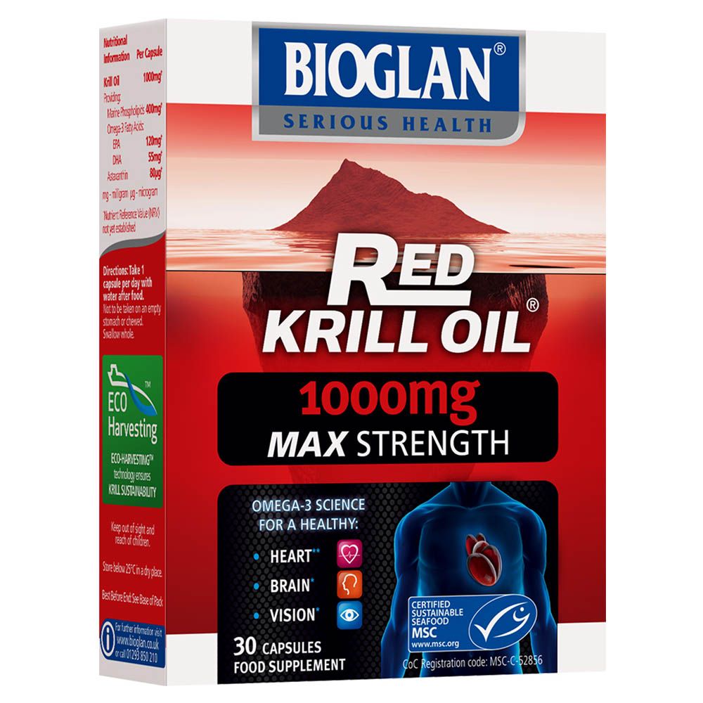 Bioglan - Red Krill Oil Capsules Max Strength 1000mg 30'S