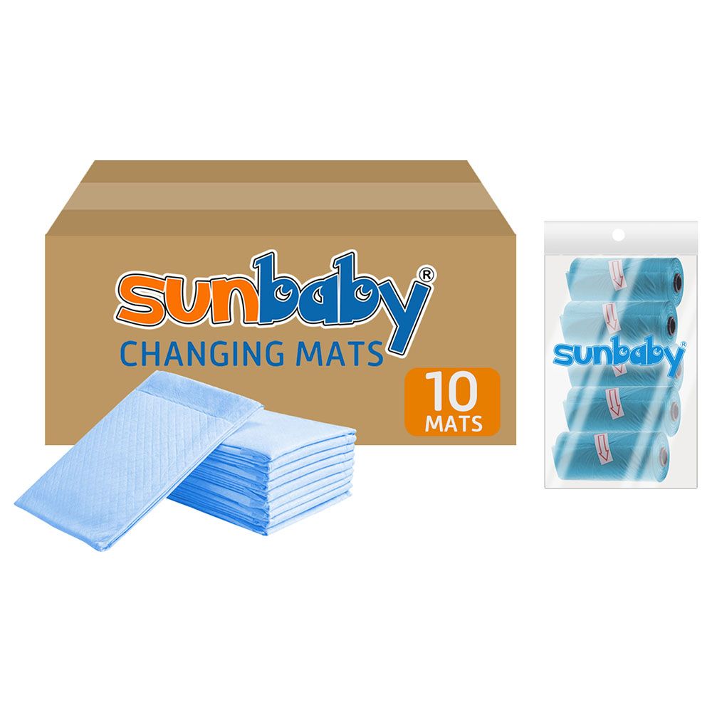 Sunbaby - Disposable Changing Mats With Scented Bag - Blue